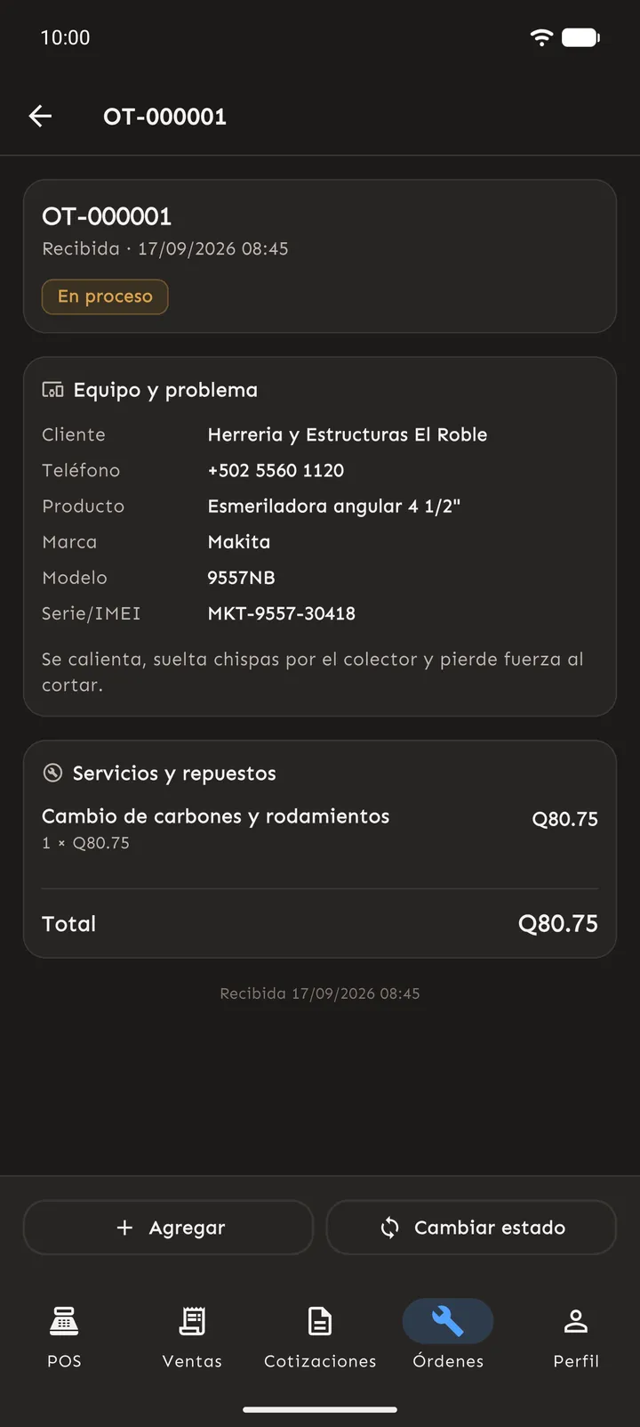 Detalle de orden